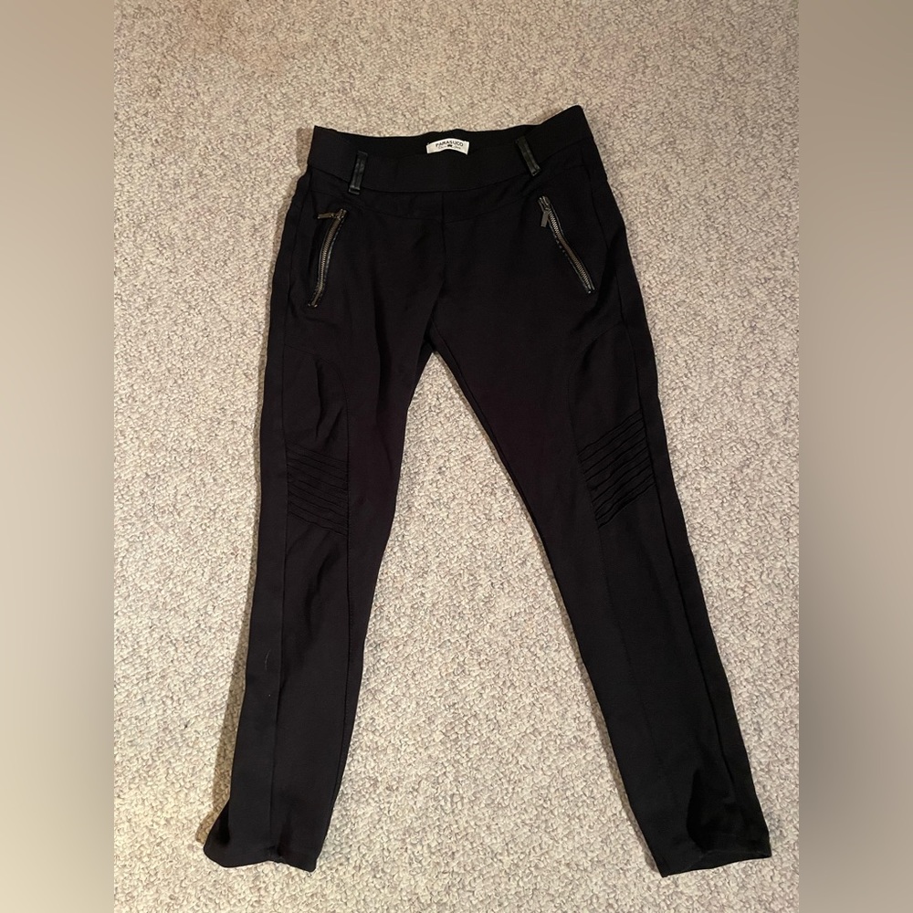 Parasuco stretch leggings black with leather accents
